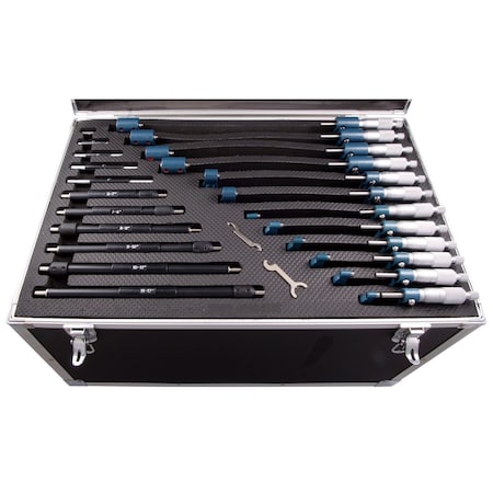 H & H Industrial Products Dasqua 0-12" 12 Piece Half Round Outside Micrometer Set 4112-0203